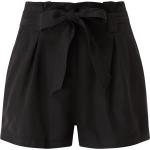 Schwarze Superdry Paperbag-Shorts ohne Verschluss aus Lyocell für Damen Größe XL 