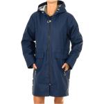 Reduzierte Marineblaue Wasserdichte Superdry Regenjacken mit Reißverschluss aus Baumwolle mit Kapuze für Damen Größe M 