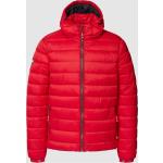 Rote Gesteppte Superdry Winterjacken mit Reißverschluss aus Nylon mit Kapuze für Herren Größe 3 XL 