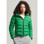 Grüne Gesteppte Sportliche Superdry Winterjacken aus Polyester für Damen Größe L 