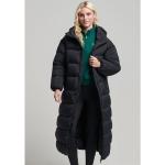 Schwarze Gesteppte Sportliche Superdry Maxi Damensteppmäntel & Damenpuffercoats mit Reißverschluss aus Nylon mit Kapuze Größe L für den für den Winter 