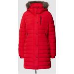 Hellrote Gesteppte Superdry Damensteppmäntel & Damenpuffercoats aus Nylon mit Kapuze Größe XS für den für den Herbst 