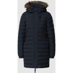 Dunkelblaue Gesteppte Superdry Damensteppmäntel & Damenpuffercoats aus Nylon mit Kapuze Größe L für den für den Herbst 