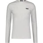 Reduzierte Weiße Langärmelige Superdry Rundhals-Ausschnitt T-Shirts aus Baumwolle für Herren Größe S 1-teilig 