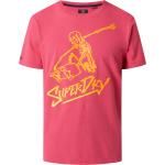 Reduzierte Pinke Superdry T-Shirts aus Baumwolle für Herren Größe S 