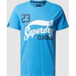 Aquablaue Superdry T-Shirts aus Baumwolle für Herren Größe L 