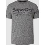 Anthrazitfarbene Melierte Superdry T-Shirts aus Baumwollmischung für Herren Größe M 