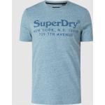 Reduzierte Hellblaue Superdry T-Shirts aus Baumwollmischung für Herren Größe M 