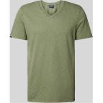 Mintgrüne Superdry V-Ausschnitt T-Shirts aus Baumwolle für Herren Größe XL 