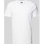 Weiße Superdry V-Ausschnitt T-Shirts aus Baumwolle für Herren Größe XXL 