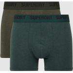 Dunkelgrüne Superdry Bio Herrenunterwäsche aus Baumwolle Größe S 2-teilig 