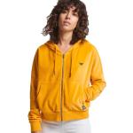 Gelbe Vintage Superdry Zip Hoodies & Sweatjacken Cropped für Damen Größe XS 