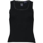Schwarze Vintage Superdry T-Shirts aus Spitze für Damen 