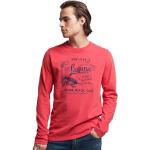 Rote Vintage Langärmelige Superdry Pacific T-Shirts für Herren Größe XL 