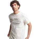 Beige Vintage Kurzärmelige Superdry Rundhals-Ausschnitt T-Shirts für Herren Größe S 
