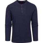 Marineblaue Unifarbene Langärmelige Superdry Bio T-Shirts für Herren Größe XXL 