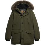 Superdry - Warme Winterjacke - Everest Faux Fur Hooded Parka Surplus Goods Olive für Herren - Größe L - Khaki