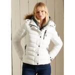 Weiße Sportliche Superdry Jacken mit Fellkapuze aus Nylon mit Kapuze für Damen Größe XS für den für den Winter 