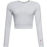 Graue Langärmelige Superdry T-Shirts für Damen Größe XL 
