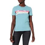 Reduzierte Blaue Superdry T-Shirts für Damen Größe S 