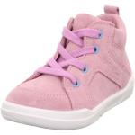 Pinke Superfit Superfree High Top Sneaker & Sneaker Boots mit Schnürsenkel aus Veloursleder für Kinder Größe 25 