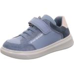 Blaue Superfit Cosmo Low Sneaker mit Klettverschluss aus Leder für Kinder 