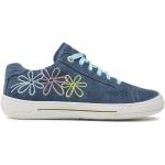 Blaue Blumenmuster Superfit Tensy Low Sneaker mit Schnürsenkel aus Veloursleder leicht für Kinder 