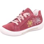 Pinke Blumenmuster Low Sneaker mit Schnürsenkel aus Nubukleder leicht für Kinder Größe 33 