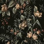 Schwarze Motiv Vliestapeten Blumen mit Rijksmuseum Amsterdam Motiv aus Papier 