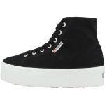 Schwarze Casual SUPERGA High Top Sneaker & Sneaker Boots aus Textil für Damen Größe 40 mit Absatzhöhe 5cm bis 7cm 
