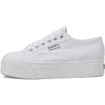 Reduzierte Weiße SUPERGA 2790 Low Sneaker aus Textil für Damen Größe 35 