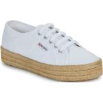 Reduzierte Weiße SUPERGA Low Sneaker für Damen Größe 40 mit Absatzhöhe bis 3cm 