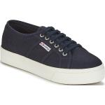 Reduzierte Marineblaue SUPERGA Low Sneaker aus Textil für Damen Größe 36 