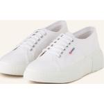 Weiße SUPERGA Low Sneaker aus Textil für Damen Größe 41 