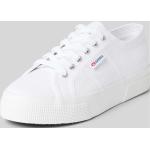 Weiße SUPERGA Low Sneaker aus Textil für Damen Größe 38 