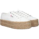 Reduzierte Weiße SUPERGA 2790 Low Sneaker aus Canvas für Damen Größe 41 mit Absatzhöhe 5cm bis 7cm 