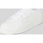 Weiße SUPERGA Low Sneaker aus Textil für Damen Größe 39 