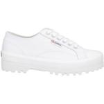 Reduzierte Weiße SUPERGA Low Sneaker mit Schnürsenkel aus Leder für Damen Größe 41 