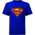 Royalblaue Kurzärmelige Superman Kinder T-Shirts aus Baumwolle für Mädchen Größe 170 