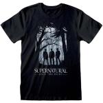 Schwarze Langärmelige Supernatural T-Shirts aus Baumwolle für Damen Größe XXL 