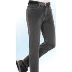 Anthrazitfarbene Stretch-Jeans mit Gürtel mit Reißverschluss aus Baumwolle für Herren Größe XXL 