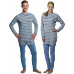 Gestreifte Suprima Herrenschlafanzüge & Herrenpyjamas mit Reißverschluss aus Baumwolle maschinenwaschbar Größe XXL 