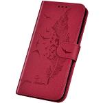 Rote Retro Samsung Galaxy A6 Plus Hüllen 2018 Art: Geldbörsen mit Tiermotiv mit Bildern mit Ständer 