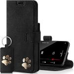 Schwarze iPhone 15 Pro Max Hüllen Art: Flip Cases mit Bildern aus Nubukleder mit RFID-Schutz 
