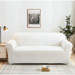 Weiße Sofabezüge 2 Sitzer aus Polyester maschinenwaschbar 