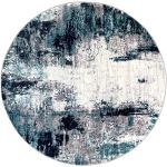 Eisblaue Abstrakte Moderne Allergiker Surya Runde Läufer mit Helsinki-Motiv aus Polypropylen schmutzabweisend 