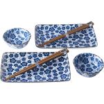 Blaue Asiatische Runde Sushi Sets aus Holz spülmaschinenfest 6-teilig 