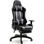 Reduzierte Anthrazitfarbene Gaming Stühle & Gaming Chairs aus Leder höhenverstellbar 