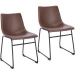 Braune Minimalistische Esszimmerstühle ohne Armlehne aus Kunstleder mit Armlehne Breite 0-50cm, Höhe 50-100cm, Tiefe 0-50cm 2-teilig 