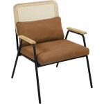 Braune Loungestühle aus Stoff mit Armlehne Breite 50-100cm, Höhe 50-100cm, Tiefe 50-100cm 